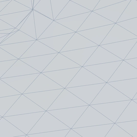 Close-up of the Structure Sensor mesh showing large sparse triangles